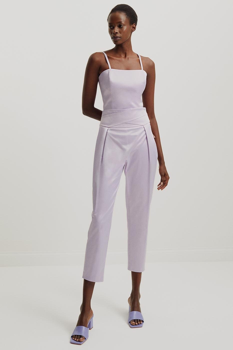 Bayan MOR İvia Lila Renk Regular Fit Boru Paça Pantolon