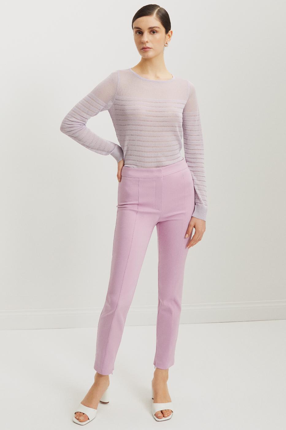 Bayan MOR Dorian Lila Renk Slim Fit Dar Paça Pantolon