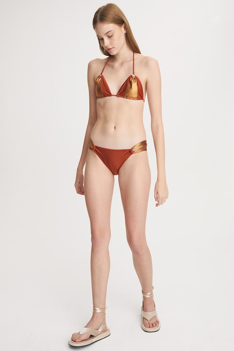 Bayan TURUNCU Kiremit Renk Bikini Takım 0008