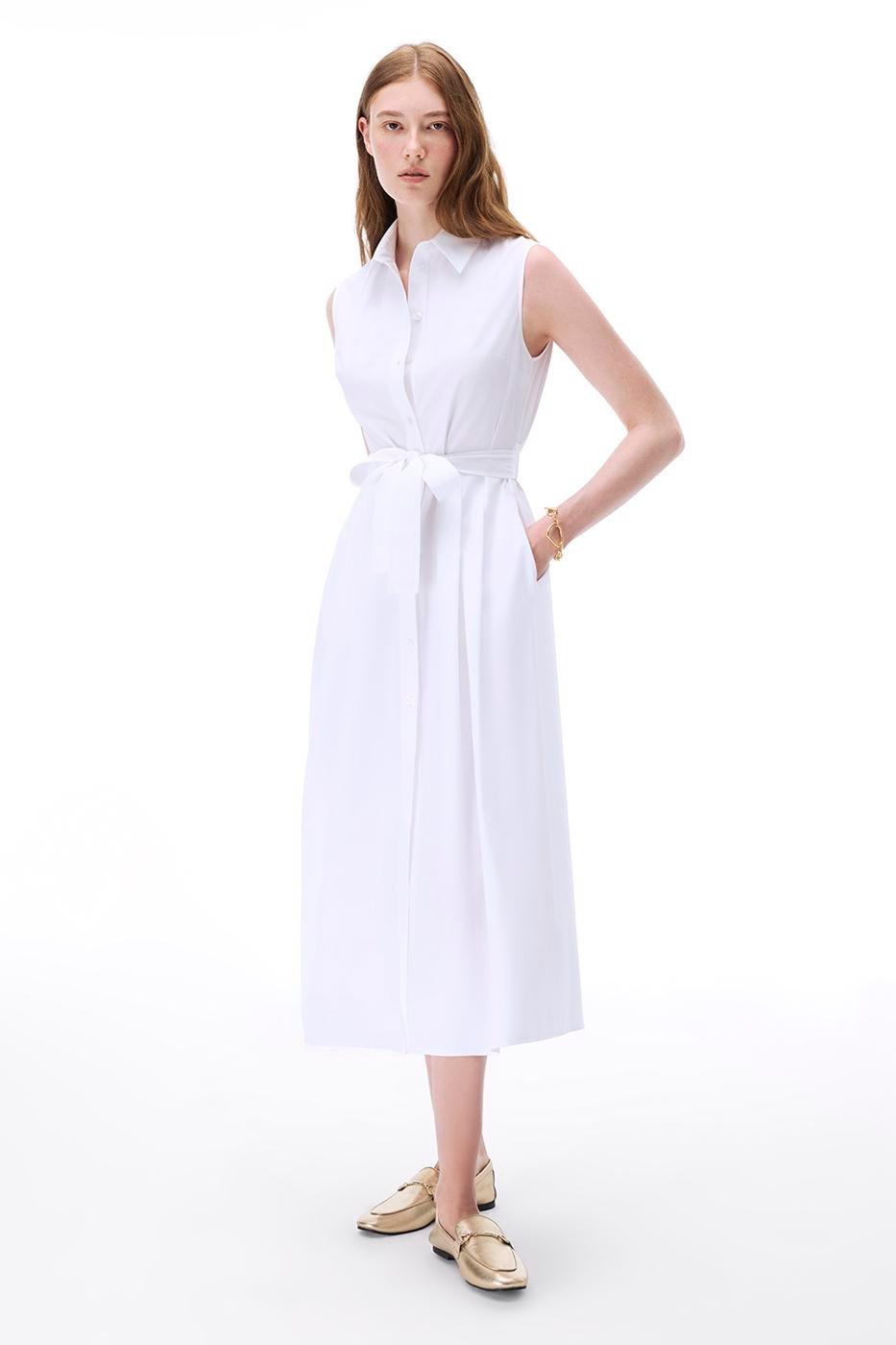 Bayan BEYAZ Beyaz Amelias Regular Fit Midi Boy Elbise