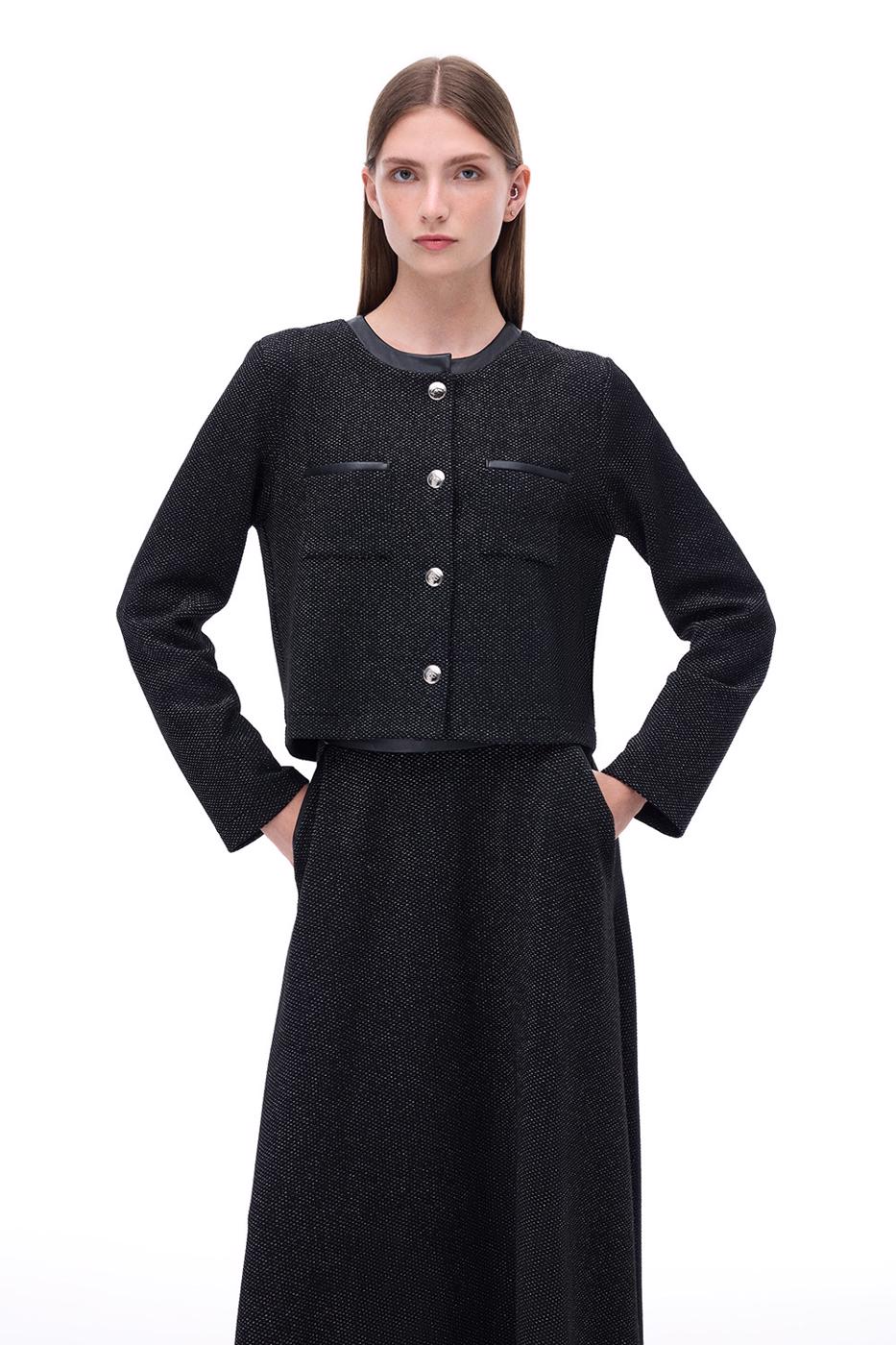 Bayan SİYAH Winter Regular Fit Takma Kol Bisiklet Yaka Siyah Renk Kadın Ceket
