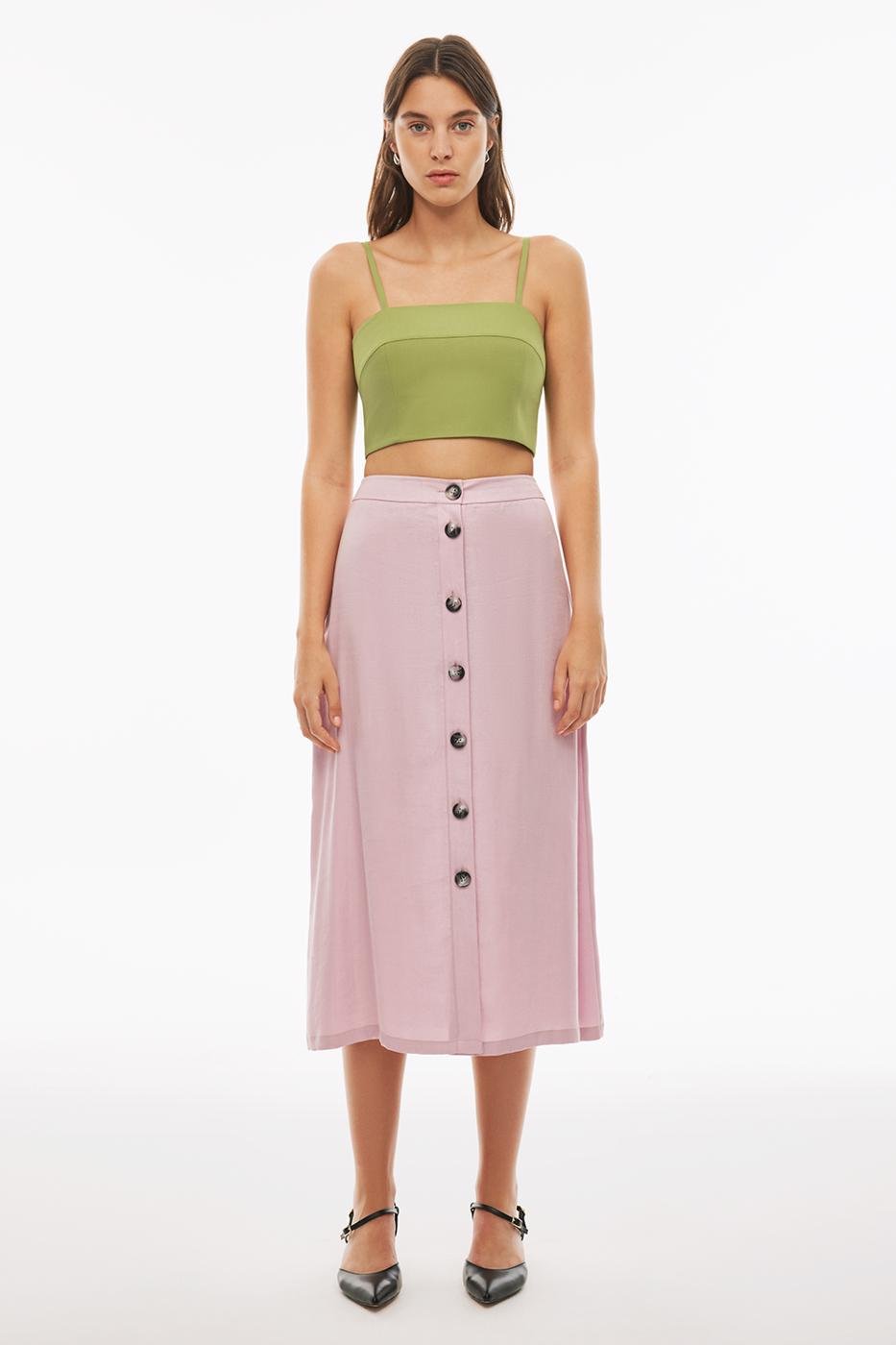 Bayan PEMBE Bethas Regular Fit Midi Boy Pembe Renk Etek