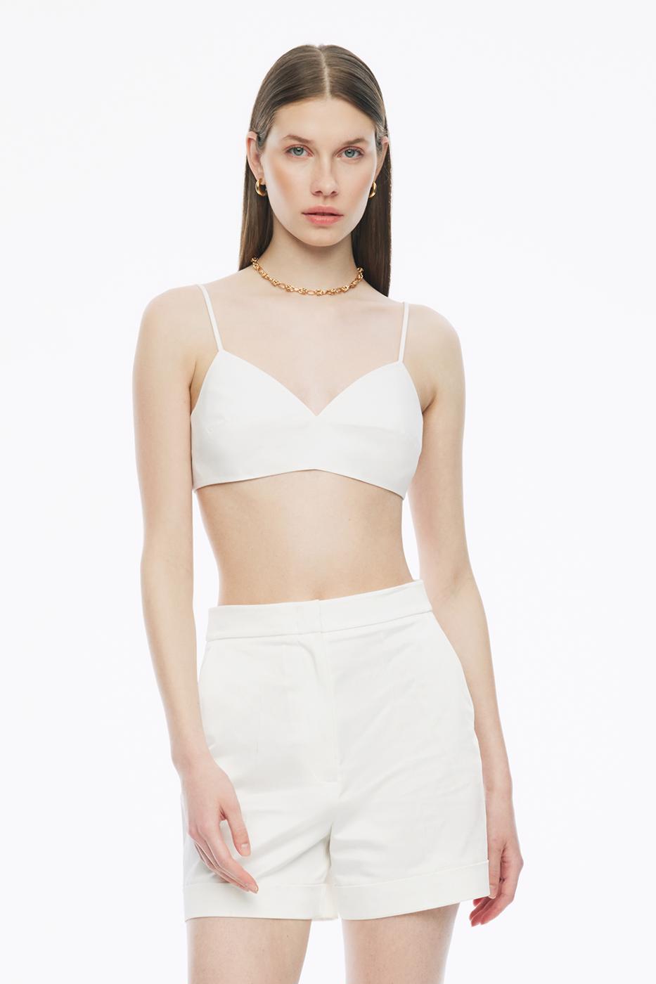 Bayan BEYAZ Beyaz Benas Slim Fit Crop Boy Elbise