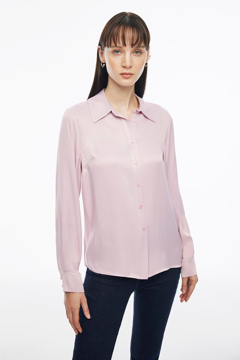 Bayan PEMBE Clarys Regular Fit Standart Boy Pembe Renk Kadın Gömlek
